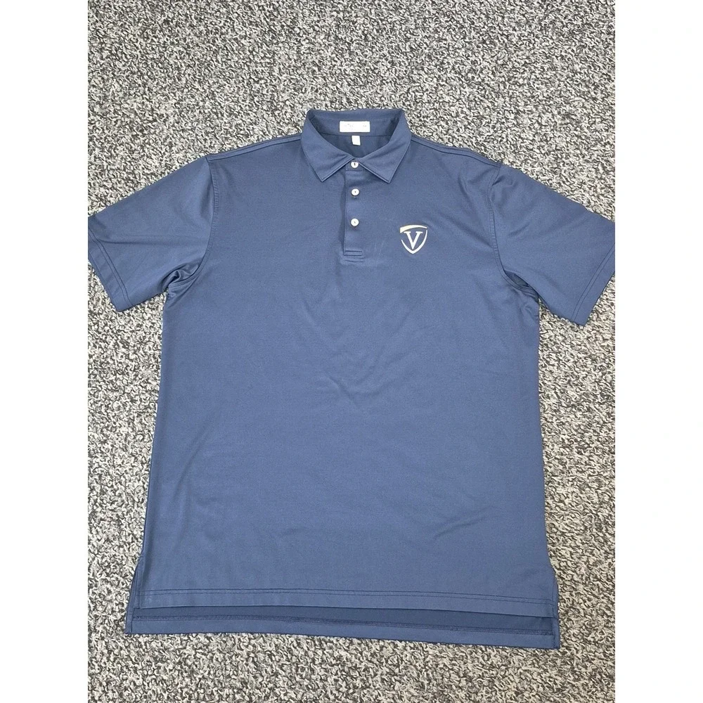 Peter Millar Summer Comfort Polo Shirt Mens Large Blue Golf Performance‎ Stretch